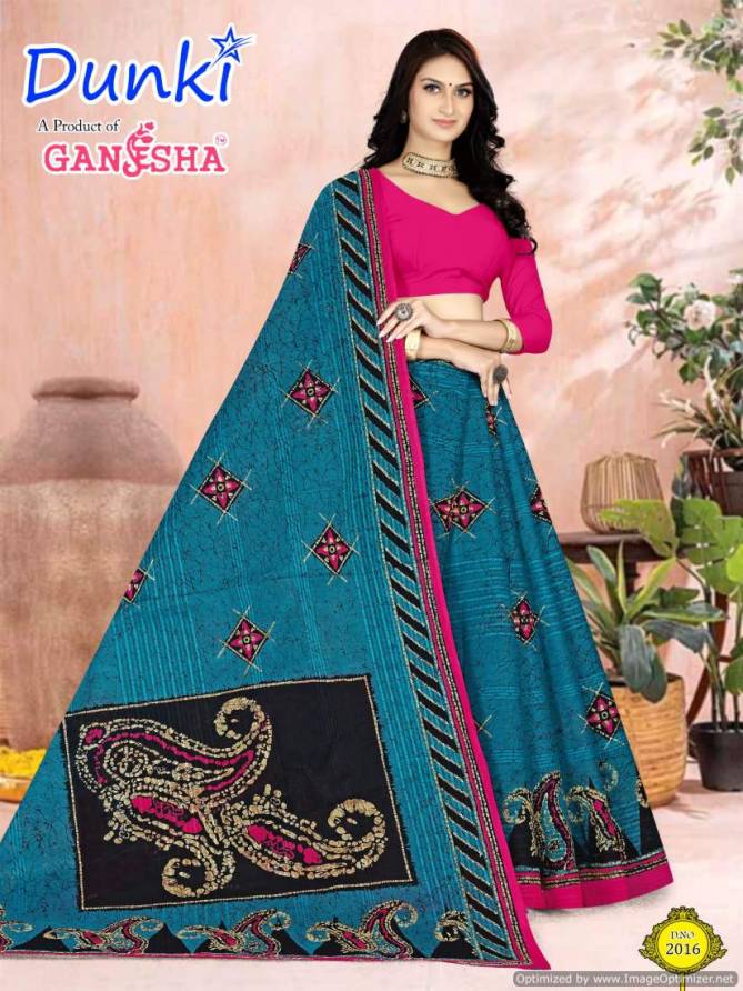 Dunki Vol 2 By Ganesha Summer Special  Printed Cotton Sarees Wholesalers In Delhi